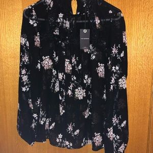 Lucky brand sheer floral blouse